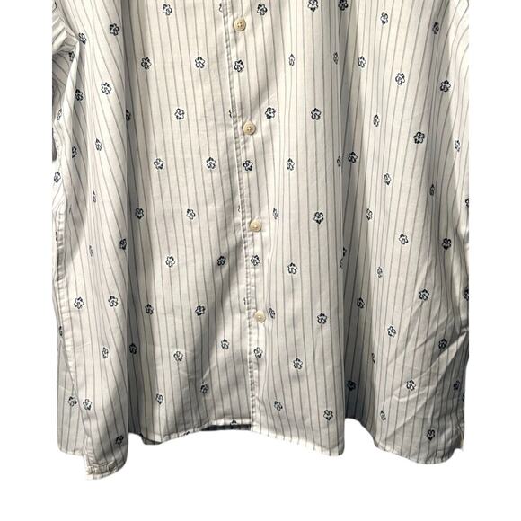 Ted Baker Shirt Mens Size 2XL White Blue Floral Long Sleeve Button Up Collar NWT - Picture 5 of 16